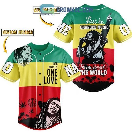 Personalized Bob Marley One Love Baseball Jersey