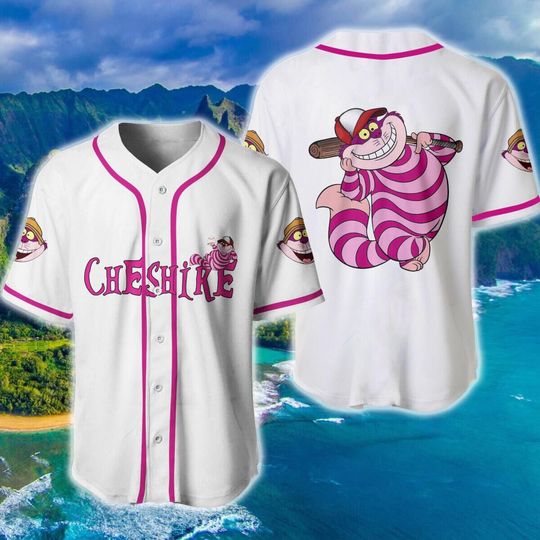 Cheshire Cat Alice In Wonderland White Baseball Jersey