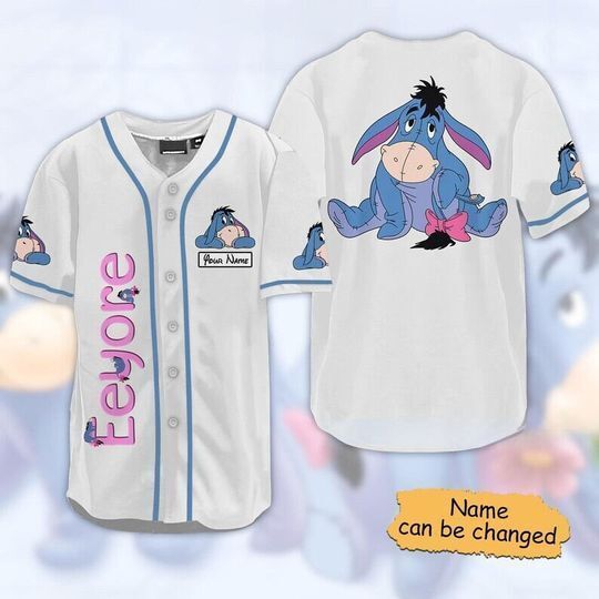 Custom Disney Winnie the Pooh Eeyore  Baseball Jersey