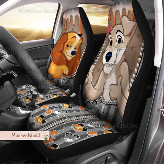 Lady And Tramp Car Seat Cover, Disneyland Couple Car Seat Covers