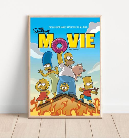 The Simpsons Poster, Minimalist Movie Poster, Wall Art Print