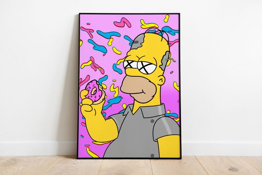The Simpsons Poster, Minimalist Movie Poster, Wall Art Print
