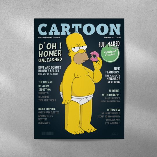 The Simpsons Poster, Minimalist Movie Poster, Wall Art Print