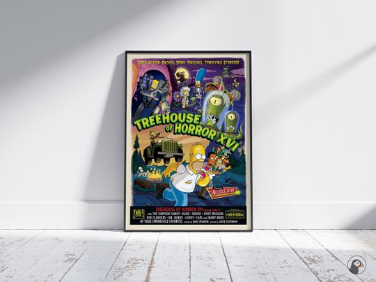 The Simpsons Poster, Minimalist Movie Poster, Wall Art Print