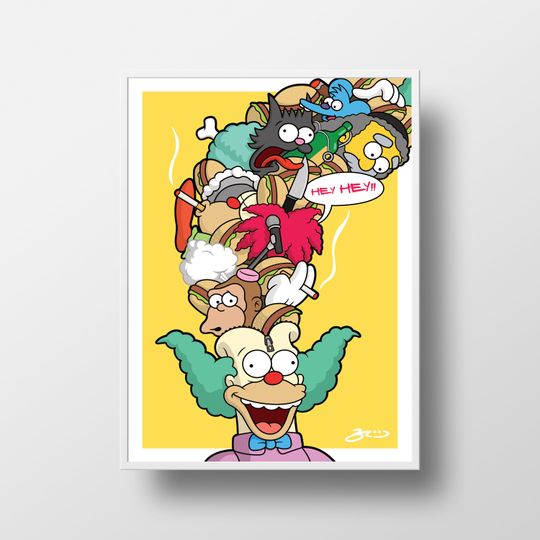 The Simpsons Poster, Minimalist Movie Poster, Wall Art Print