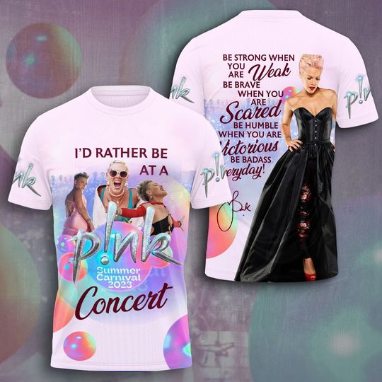 Discover Pink Singer 2024 World Tour 3D T-Shirt - Pink Pink 3D T-Shirt