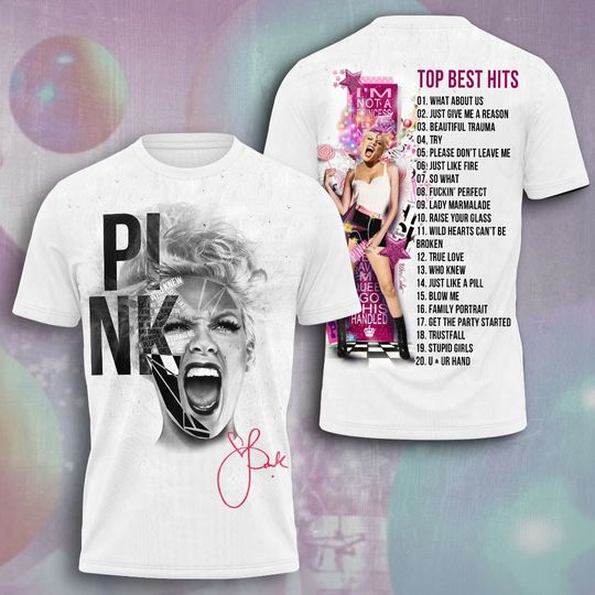 Discover Pink Singer 2024 World Tour 3D T-Shirt - Pink Pink 3D T-Shirt