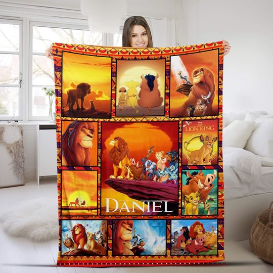 Personalized Lion King Blanket, Lion King Birthday Gift, Lion King Blanket