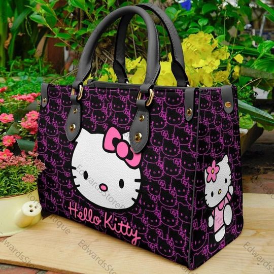 Hello Kitty Pattern Leather Handbag, Hello Kitty Woman Bag