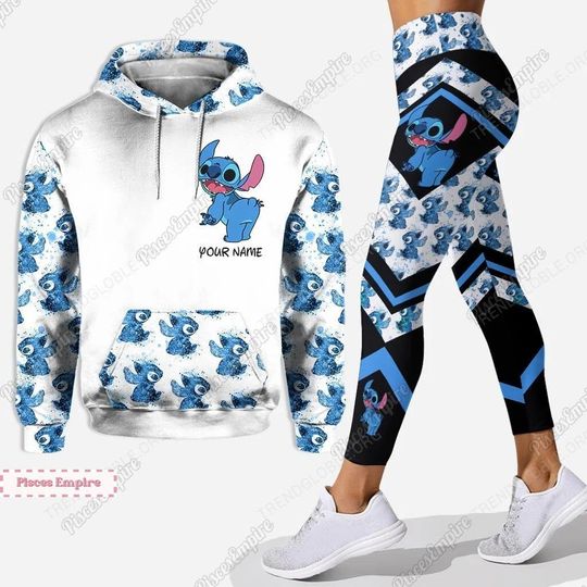Stitch Hoodie, Stitch Leggings, Custom Stitch Hoodie, Disney Stitch Hoodie Legging Set