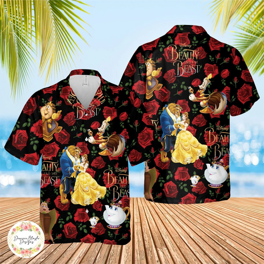 Beauty and the Beast Disney Hawaiian Shirt, Disney Aloha Shirt