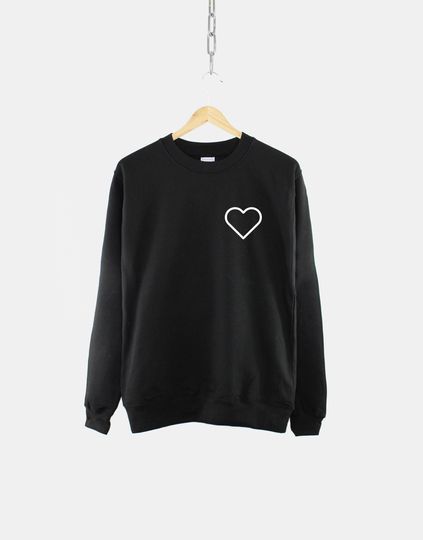 Discover Heart Shape Pocket Print Sweatshirt - Love Shape Sweatshirt