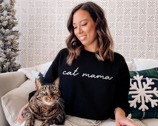 Cat Mama Sweatshirt - Cat Mum Sweatshirt - Cat Mom Sweatshirt