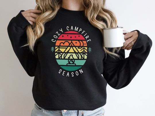 Discover Retro Camping Sweatshirt - Retro Sunshine Camping Sweater - Cozy Campfire Sweatshirt - Hiking Sweatshirt - Warm Camping Sweatshirt