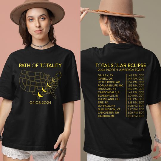Discover Total Solar Eclipse Twice In A Lifetime 2017 2024 Shirt, April 8 2024 Shirt