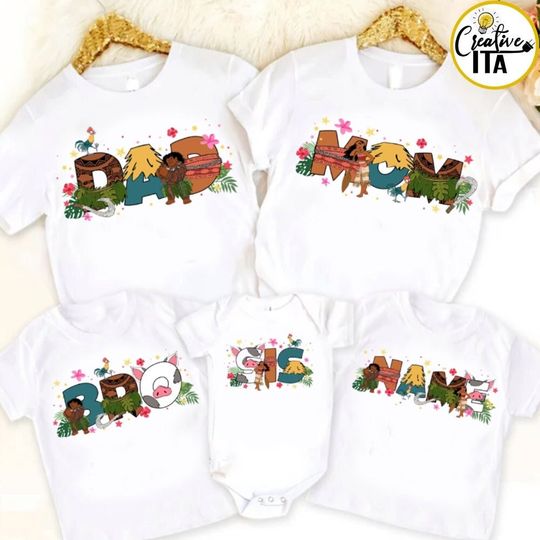 Personalized Disney Moana Family Shirt, Moana Birthday Party