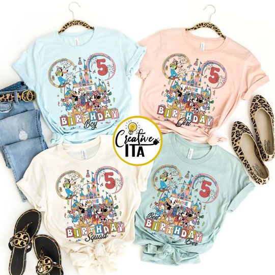 Discover Personalized Disney Mickey & Friends Birthday Party Shirt