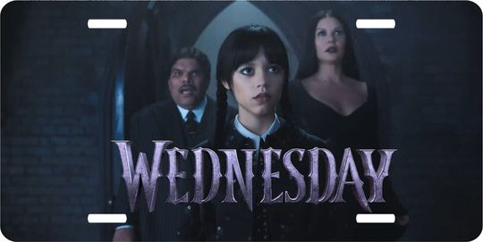 Wednesday Addams Title Screen License Plate