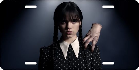 Wednesday Addams Thing & Jenna License Plate