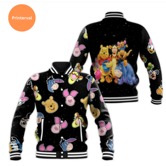 New Winnie The Pooh Eeyore Disney Baseball Jacket Street