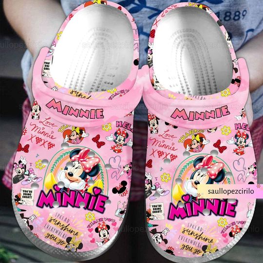Minnie Mouse Disney Clogs, Cartoon Slippers, Cartoon Clogs Shoes