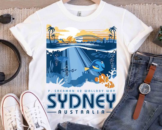 Disney Pixar Finding Nemo P.sherman Wallaby 42 Sydney Australia T-shirt,Magic Kingdom Disneyland Vacation Gift