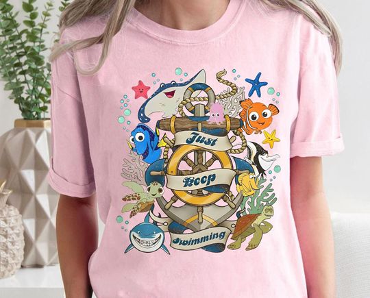 Finding Dory Just Keep Swimming Shirt | Funny Disney Pixar Cute Finding Nemo TShirt