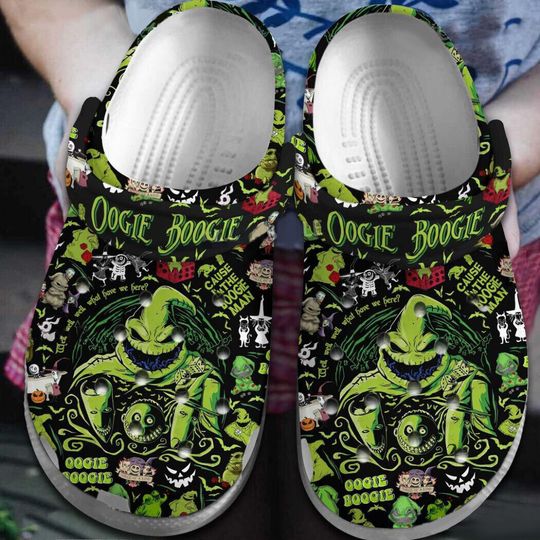 Oogie Boogie Cause I’m The Boogie Man Halloween Disney Clogs, Cartoon Slippers, Cartoon Clogs Shoes
