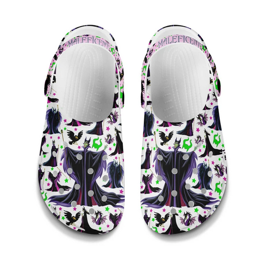 Maleficent Sleeping Beauty Villains Disney Clogs, Cartoon Slippers, Cartoon Clogs Shoes