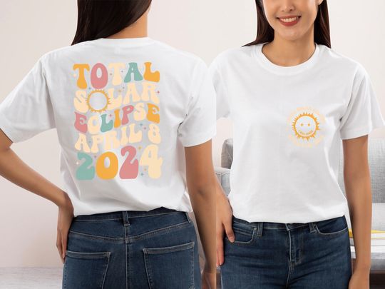 Discover Solar Eclipse 2024 Shirt, Double-Sided Shirt, April 8th 2024 Shirt