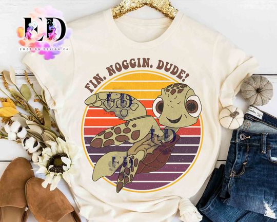 Disney Finding Nemo Squirt Gimme Some Fin Dude Retro T-Shirt, WDW Magic Kingdom Disneyland Vacation Gift