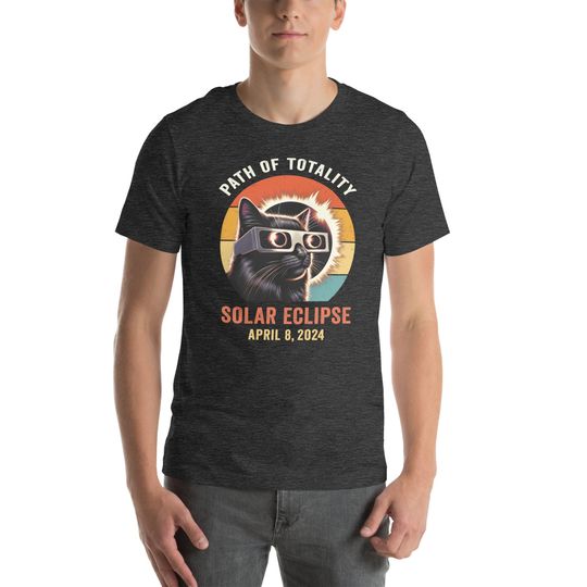 Discover Funny Cat Wearing Solar Eclipse Viewers Shirt, Vintage Path of Totality Tee