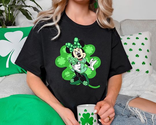 Minnie Mouse St Patrick's Shirt, Disney St Patrick's Day Shirt, Disney Shamrocks Shirt
