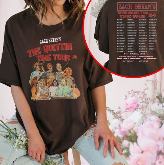 The Quittin Time Tour 2024 Zach Bryan T-Shirt, Vintage Zach Bryan Shirt, Country Music Zach Bryan Shirt