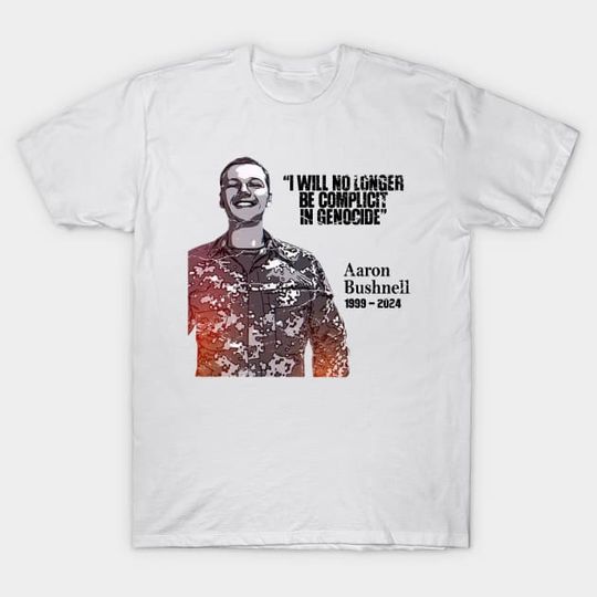 Discover Aaron Bushnell Shirt, Free Palestine Shirt, RIP Aaron Bushnell T-Shirt