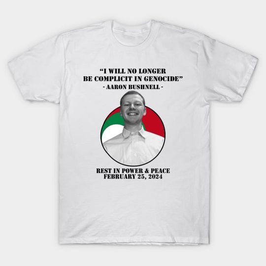 Discover Aaron Bushnell Shirt, Free Palestine Shirt, RIP Aaron Bushnell T-Shirt