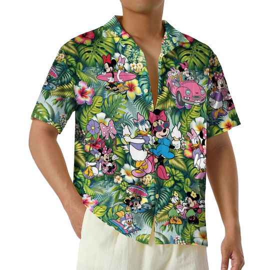 Discover Funny Minnie and Daisy Disneyland Jungle Cruise Hawaiian Shirt