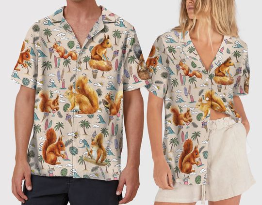 Discover Cute Animal Hawaiian Shirt Squirrel Whisperer Aloha Shirt