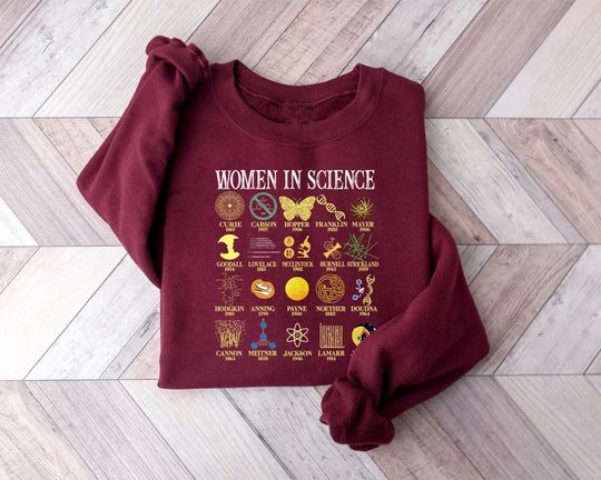 Discover Retro Women in Science Shirt Gift For Science Teacher Vintage Science Sweatshirt