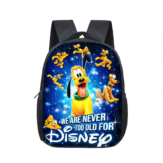Discover We Are Never Too Old For Pluto Dog Funny Cartoon Back To School Backpack
