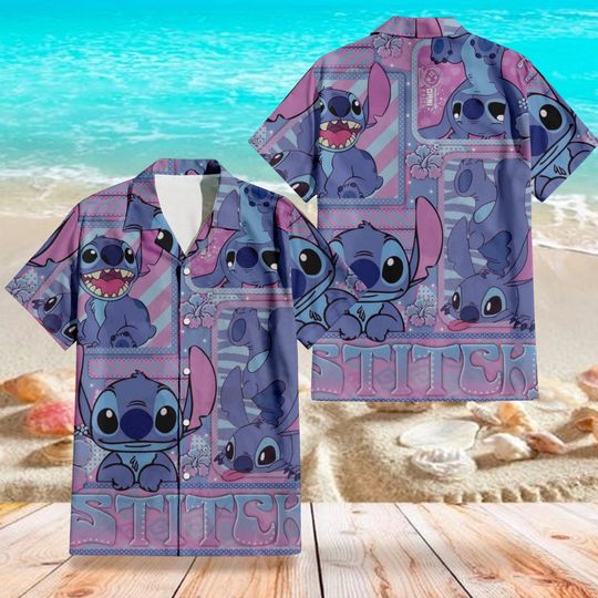 Stitch Hawaiian Shirt,Stitch Hawaiian Shirt Summer Vacation,Stitch Aloha