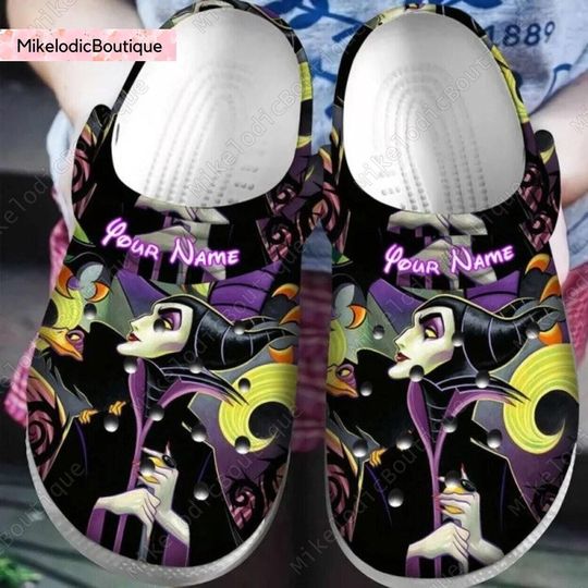 Personalized Maleficent Shoes, Maleficent Disney Clogs