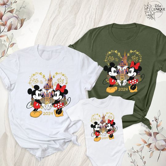 Discover Personalized Disneyland Family Trip 2024 T-Shirt, Disney Mickey Minnie Graphic Tee