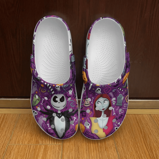 Jack Skellington And Sally Disney Clogs, Cartoon Slippers, Cartoon Clogs Shoes