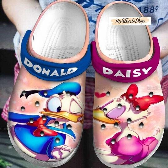 Discover Disney Donald And Daisy Clog Shoes, Personalized Donald Clogs Slipper