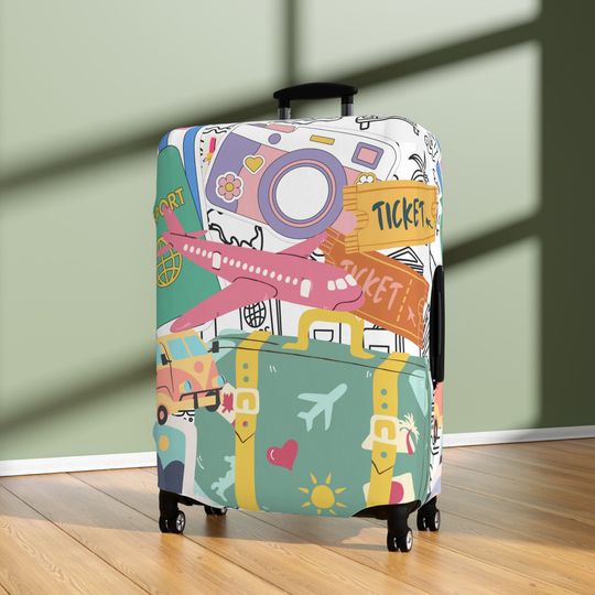 Discover Travel Inspired Luggage Cover, Trip Vacation Gifts