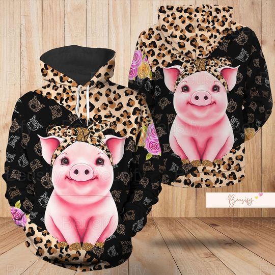 Discover Pig Hoodie, Pig Mom 3D Hoodie, Mother's Day Gift