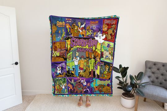 Custom Name Scooby-Doo Sherpa Fleece Blanket