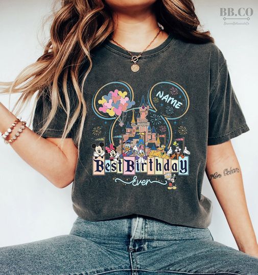 Discover Personalized Mickey and Friends Best Birthday Ever Shirt, Disneyland Birthday Shirt