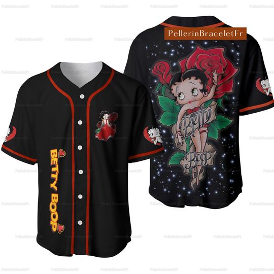 Sexy Betty Boop With Roses Shirt, Betty Boop Galaxy Baseball Jersey